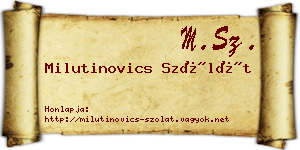 Milutinovics Szólát névjegykártya